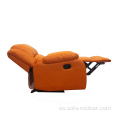 Color naranja reclinable de cuero barato sofá individual